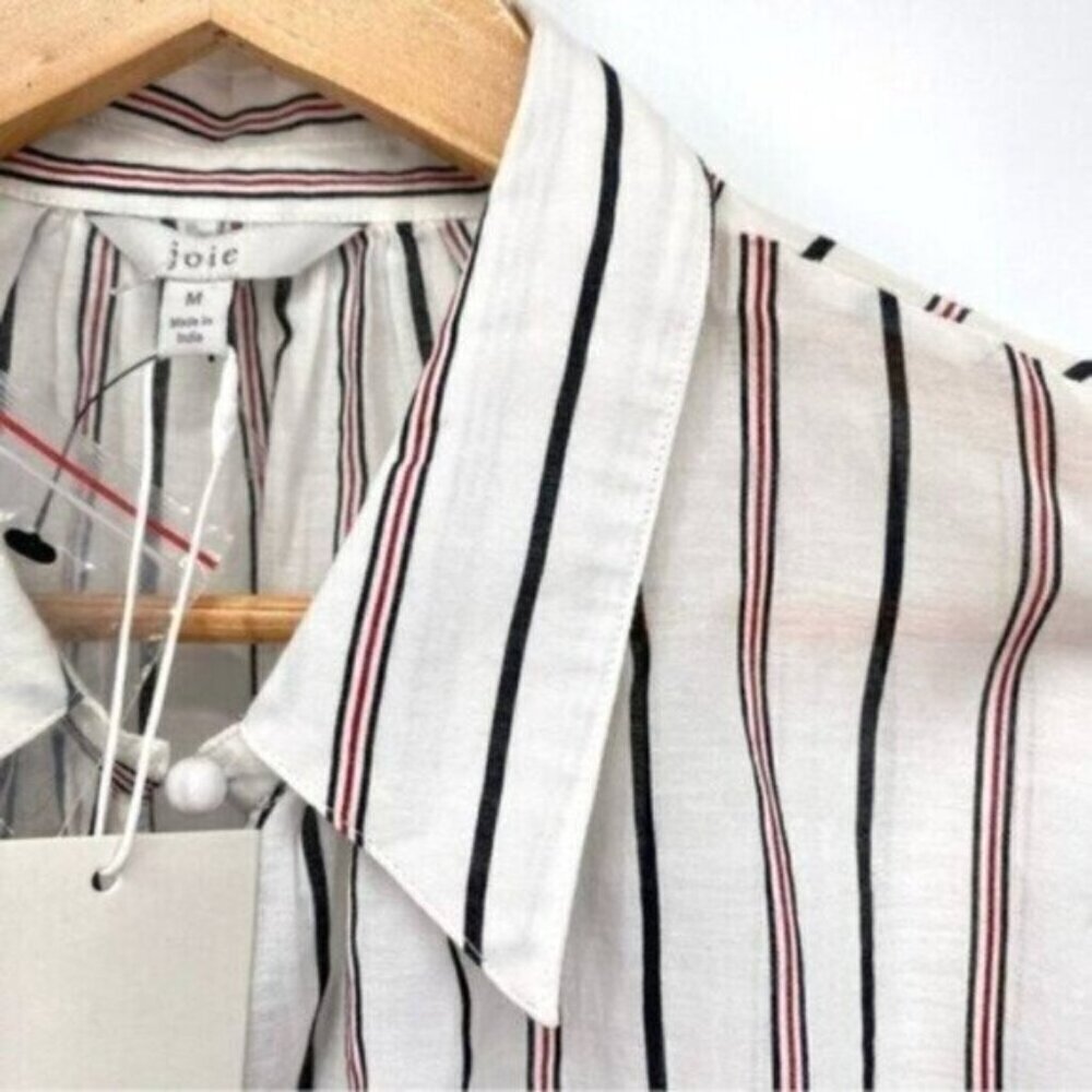 Joie Minya Striped Button Front Blouse Top New - Picture 7 of 15